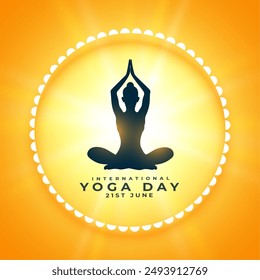 world yoga day 21st june event background vector