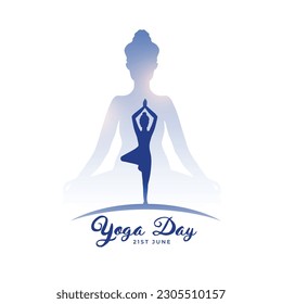 world yoga day celebration background with women doing exercise vector