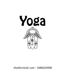 World Yoga Day. Hamsa. Doodle. Hand draw. Vector illustration on isolated background.