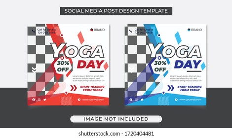 World Yoga Day Special Discount Promo Design Template for Social Media