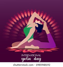 World Yoga Day vector illustration, with background