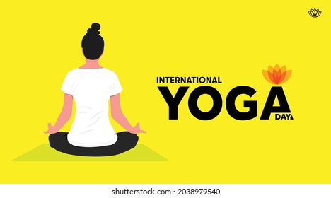 World Yoga Day vector illustration, brochure and poster design