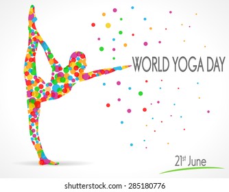 World Yoga Day vector illustration, white background - vector eps10