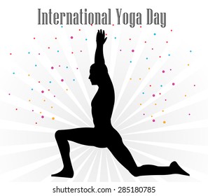 World Yoga Day vector illustration, white background - vector eps10