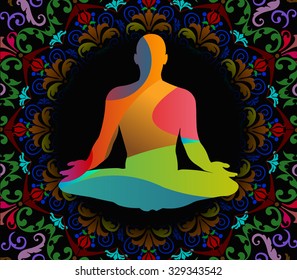World Yoga Day vector illustration, pattern background - vector eps10