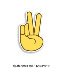 world with your hands colored emoji sticker icon. Element of emoji for mobile concept and web apps illustration.