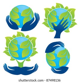 world in your hands vector concept of ecology and protection