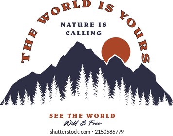 THE WORLD IS YOURS GRAPHIC VECTOR TEE DESIGN