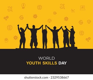 World Youth Skills Day. 15 July. Holiday concept. Template with banner, poster, card. vector illustration.