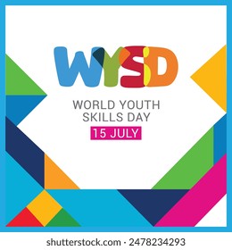 World Youth Skills Day, 15 July Vector, Background, Flyer, Poster. Skills For Youth Poster, Card.