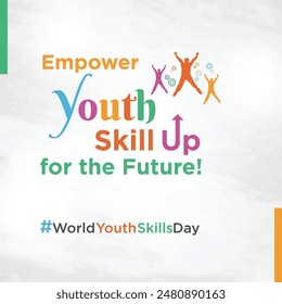 World Youth Skills Day. Abstract Colorful Creative Social Media Design Vector Template