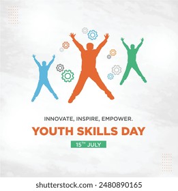 World Youth Skills Day. Abstract Colorful Creative Social Media Design Vector Template