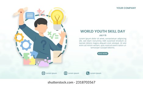 World youth skills day background with a child with skills