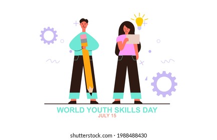 World Youth Skills Day Concept Illustration