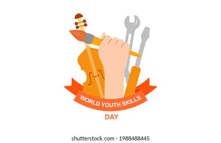 World Youth Skills Day Concept Illustration