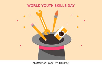 World Youth Skills Day Concept Illustration