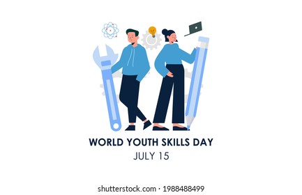 World youth skills day concept illustration