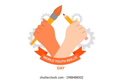 World Youth Skills Day Concept Illustration