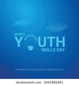 world youth skills day creative ads design. world youth skills day, july 15, vector, 3d illustration