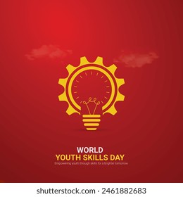 world youth skills day creative ads design. world youth skills day, july 15, vector, 3d illustration