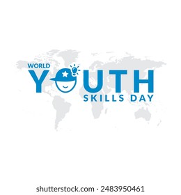 World Youth Skills Day, Youth skills day held on 15th of july, vector illustration