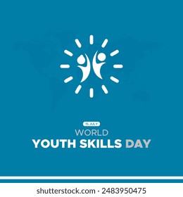 World Youth Skills Day, Youth skills day held on 15th of july, vector illustration