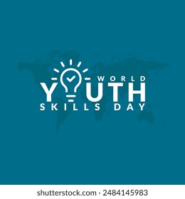 World Youth Skills Day, Youth skills day held on 15th of july, vector illustration