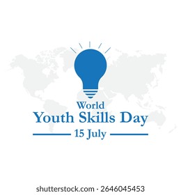 World Youth Skills Day, Youth skills day held on 15th of july, vector illustration. World Youth Skills Day, 15 July. World Youth Skills Day text with Young peoples celebrating success.