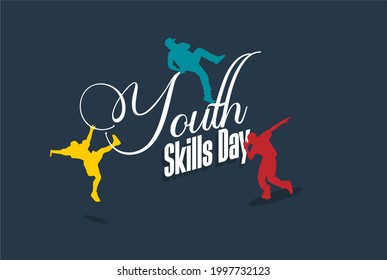 World Youth Skills Day. Holiday concept. Template for background, banner, card, poster, t-shirt with text inscription, vector eps 10