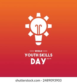 World Youth Skills Day. July 15. Gradient background. Eps 10.