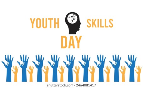 world youth skills day observed every year in July. Template for background, banner, card, poster with text inscription.