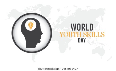 world youth skills day observed every year in July. Template for background, banner, card, poster with text inscription.