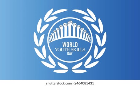 world youth skills day observed every year in July. Template for background, banner, card, poster with text inscription.