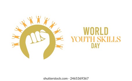 world youth skills day observed every year in July. Template for background, banner, card, poster with text inscription.