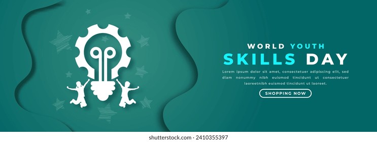 World Youth Skills Day Paper cut style Vector Design Illustration for Background, Poster, Banner, Advertising, Greeting Card