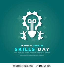 World Youth Skills Day Estilo de corte de papel Vector Diseño Ilustración para fondo, afiche, cartel, publicidad, tarjeta de saludo