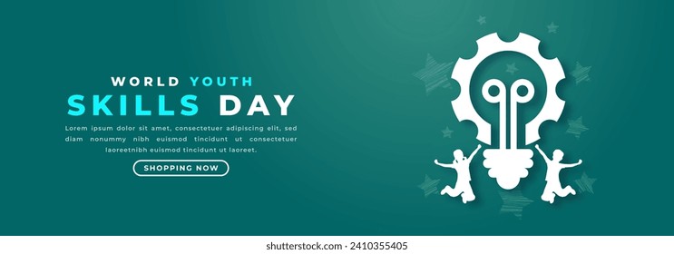 World Youth Skills Day Paper cut style Vector Design Illustration for Background, Poster, Banner, Advertising, Greeting Card