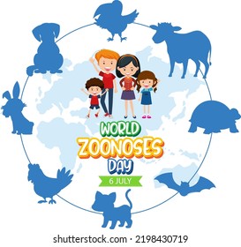 World zoonoses day banner design illustration