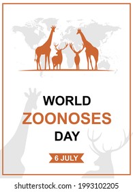 world zoonoses day poster, banner vector. eps vector