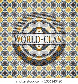 World-class arabic style badge. Arabesque decoration.