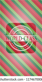World-class christmas badge background.