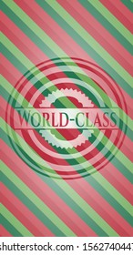 World-class christmas colors emblem. Vector Illustration. Detailed.