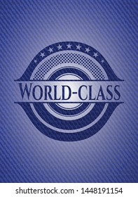 World-class denim background. Vector Illustration. Detailed.