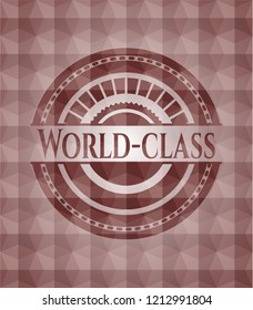 World-class red seamless geometric pattern emblem. Seamless.