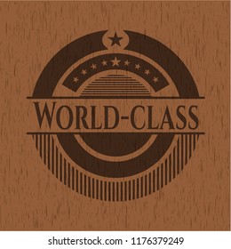 World-class wood icon or emblem