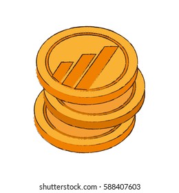 worldcoin cryptocurrency stack icon vector illustration eps 10