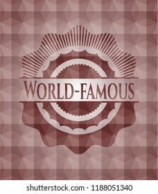 World-famous red badge with geometric pattern. Seamless.