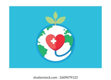 world-health-day-concept-art. this is an editable and printable vector eps file.