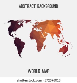 World,international in geometric polygonal style.Abstract tessellation,modern design background. Vector illustration