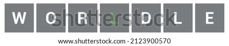 Worldle map game is wordle alternative word puzzle game vector logo